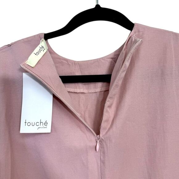 NWT Touche Pink Balloon Sleeve Maxi Dress Women’s EU 2 US M/L Textured Long - Picture 4 of 7